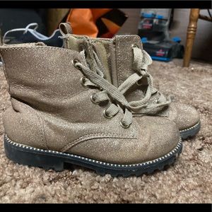 Little Girls Gold Booties